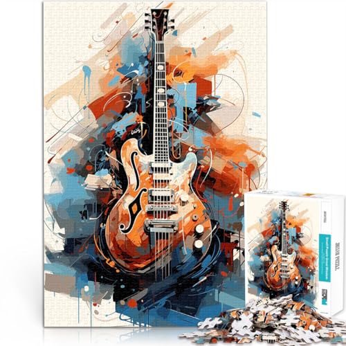Puzzle für Erwachsene, 1000 Teile Stressabbau-Spielzeug Serenity-Gitarre klimpern denn eignet ganze Familie38x26cm von LKASGCBY