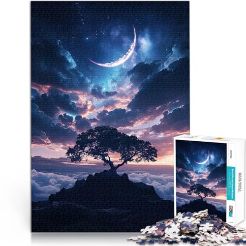Puzzle für Erwachsene, 2000 Teile Quizspiel Einsamer Baum unter Halbmond denn eignet ganze Familie70x100cm von LKASGCBY