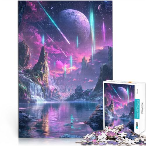 Puzzle für Erwachsene, 2000 Teile Spielzeug Lernspiele Stressabbau Fantasielandschaft mit Sternschnuppen Wohnkunstdekor70x100cm von LKASGCBY