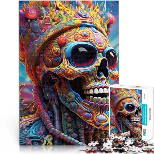 Puzzle für Erwachsene 1000 Teile Anspruchsvoll, Aber lustig und humorvoll Psychedelischer Schädel Geschenke für Freunde und Familie75x50cm von LKASGCBY