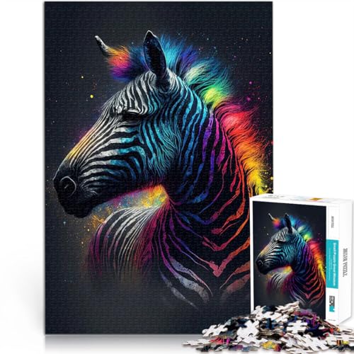 Puzzle für Erwachsene 1000 Teile Familienspiel zum Stressabbau, schwierige Herausforderung Zebra-Astronaut Kunstwerk Geschenk75x50cm von LKASGCBY