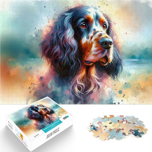 Puzzle für Erwachsene 1000 Teile Interessante Stressreduzierung English Setter dreifarbig Lernspiel für Geburtstag, Weihnachten38x26cm von LKASGCBY