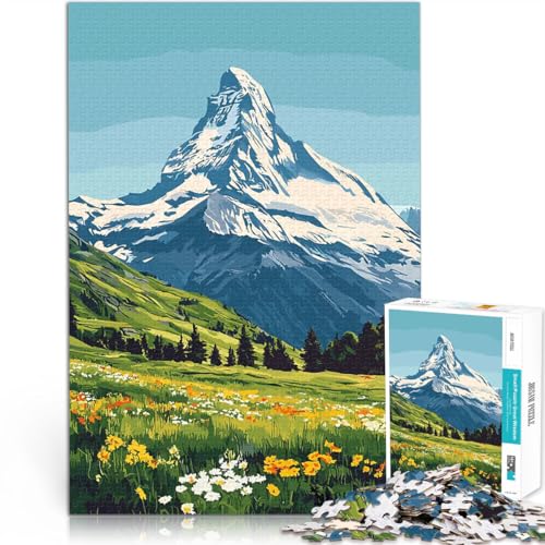Puzzle für Erwachsene 2000 Teile Anspruchsvolles Spiel und Familienspaß Schweizer Berglandschaft Lernspiel für Geburtstag, Weihnachten70x100cm von LKASGCBY