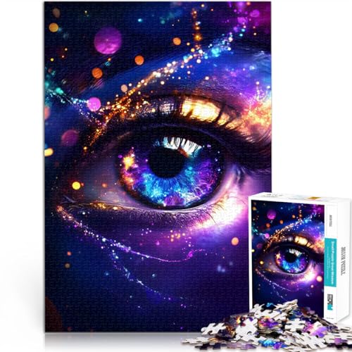 Puzzle für Erwachsene mit 1000 Teilen Dekomprimierendes intellektuelles Lernspielzeug Kosmisches Auge für Heimdekoration75x50cm von LKASGCBY