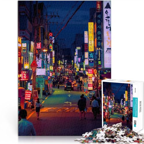 Puzzle für Erwachsene mit 1000 Teilen Geschenke zum Suchbegriff: Herausfordernde Spiele Stadtbild Wohnkunstdekor52x38cm von LKASGCBY