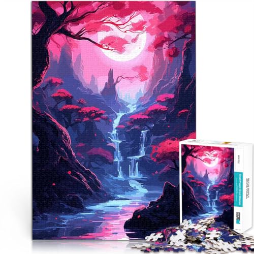 Puzzle für Erwachsene mit 1000 Teilen Lernspiele Kirschblüten-Japan-Kunst Jedes Stück ist einzigartig – Anspruchsvolles Familienspiel52x38cm von LKASGCBY