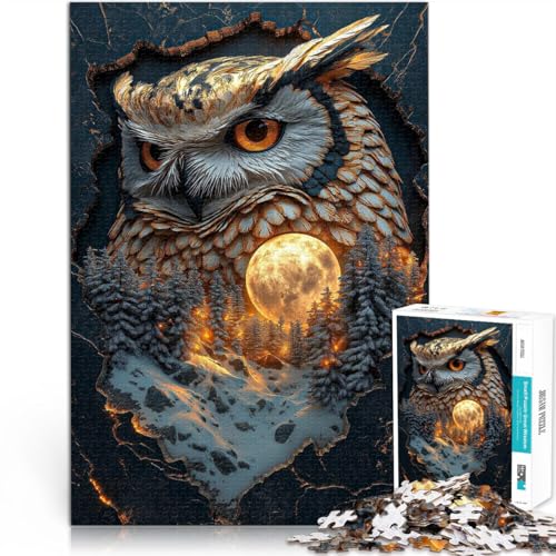 Puzzle für Erwachsene mit 2000 Teilen Lernspiele DIY Spielzeug Eule und Vollmond Angebot als Geschenk für die ganze Familie70x100cm von LKASGCBY