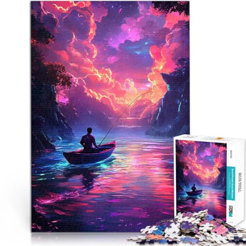 Puzzle für Erwachsene mit 2000 Teilen Quizspiel Mann angelt in Einer verträumten Landschaft Geeignet für die Schreibtischdekoration70x100cm von LKASGCBY