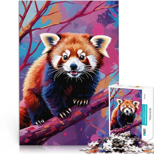 Puzzle für Erwachsene mit 2000 Teilen Spielzeug Lernspiele Stressabbau Bunte Zeichnung des Roten Pandas EIN Kunstwerk70x100cm von LKASGCBY