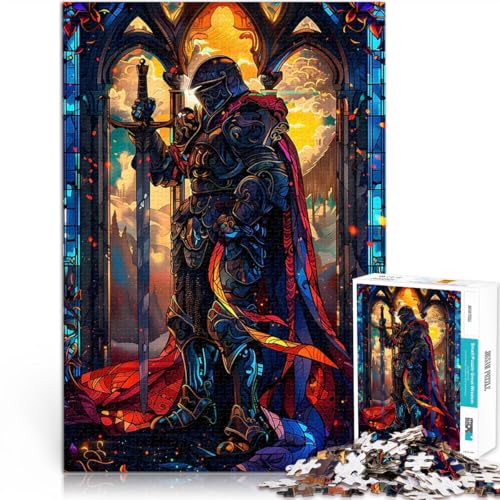 Puzzle für Jugendliche 1000 Teile Lernspielzeug für die ganze Familie Ritter Paladin gebeizt Lernspiel für Geburtstag, Weihnachten75x50cm von LKASGCBY
