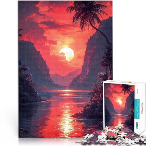 Puzzle für Jugendliche 1000 Teile Spielzeug Lernspiele Stressabbau Sonnenuntergangslandschaft Einzigartige Wohndekoration und Geschenke75x50cm von LKASGCBY