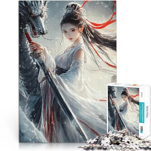 Puzzle für Jugendliche 1000 Teile für Lernspiel-Herausforderungsspielzeug Drachen- und Schwertjungfrau für Heimdekoration75x50cm Puzzle für Jugendliche 1000 Teile für Lernspiel-Herausforderungsspielzeug Drachen- und Schwertjungfrau für Heimdekoration75x50cm von LKASGCBY