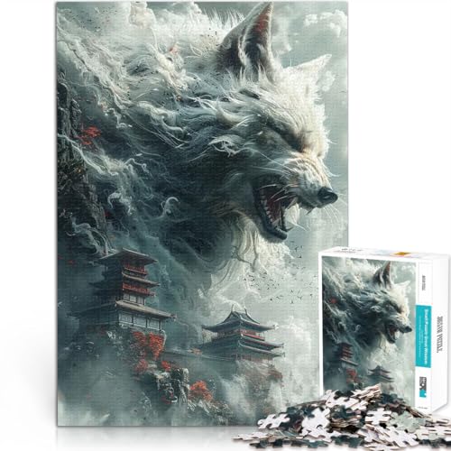 Puzzle für Jugendliche 1000 Teile pädagogische Herausforderung Chinesische Tempel des Weißen Fuchses Wanddekoration52x38cm von LKASGCBY