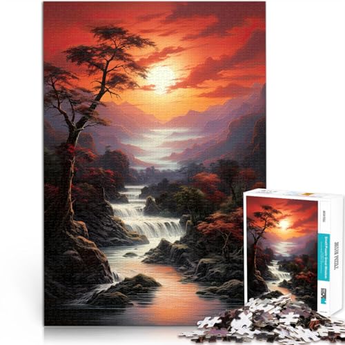 Puzzle für Jugendliche 2000 Teile Anspruchsvolles Spiel und Familienspaß Sonnenuntergangslandschaft EIN Kunstwerk70x100cm von LKASGCBY