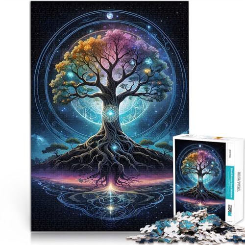 Puzzle für Teenager 1000 Teile Herausfordernd Schwierig Kosmischer Lebensbaum Jedes Stück ist einzigartig – Anspruchsvolles Familienspiel52x38cm von LKASGCBY