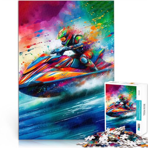 Puzzle für Teenager 2000 Teile Anspruchsvolles Spiel und Familienspaß Jetski-Aquarellkunst Lernspiel für Geburtstag, Weihnachten70x100cm von LKASGCBY