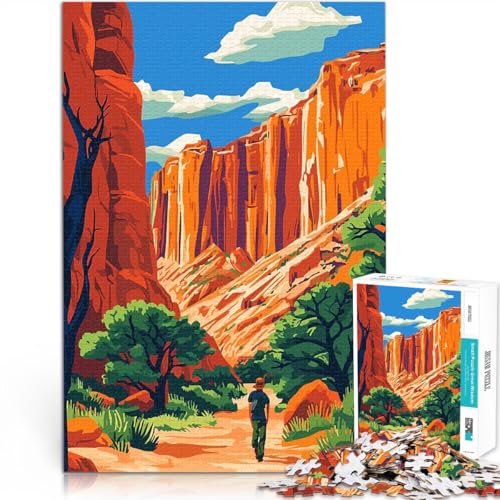 Puzzle für Teenager 2000 Teile Quizspiel Grand Canyon Wandern Minimalistische Kunst Die Liebe zwischen Paaren stärken70x100cm von LKASGCBY