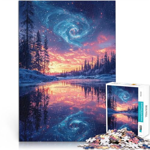 Puzzle für Teenager 2000 Teile Quizspiel Winterwunderland mit Galaxienhimmel eignet ganze Familie70x100cm von LKASGCBY