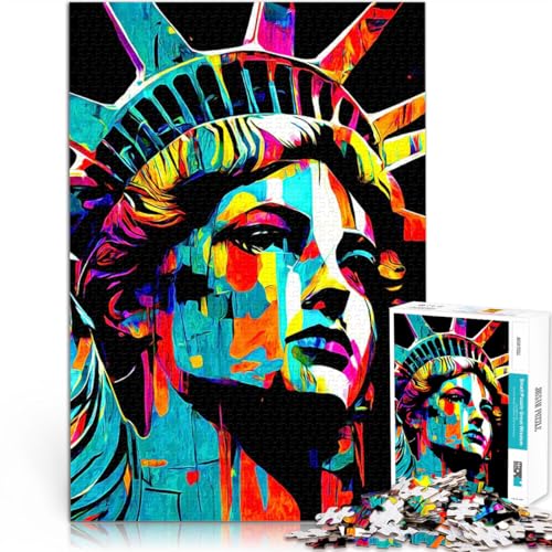 Puzzle für Teenager 2000 Teile Stressabbau – Staycation – Zeit totschlagen Freiheitsstatue mit passendem Poster und Quizblatt70x100cm von LKASGCBY