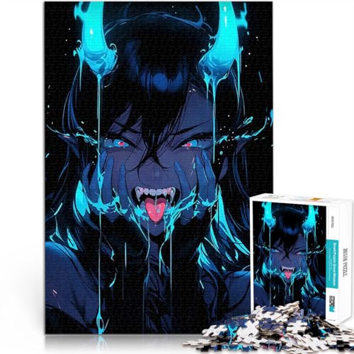 Puzzle für Teenager 2000 Teile für Lernspiel-Herausforderungsspielzeug Dämonenmädchen mit Blauer Flüssigkeit Geburtstagsgeschenk70x100cm von LKASGCBY