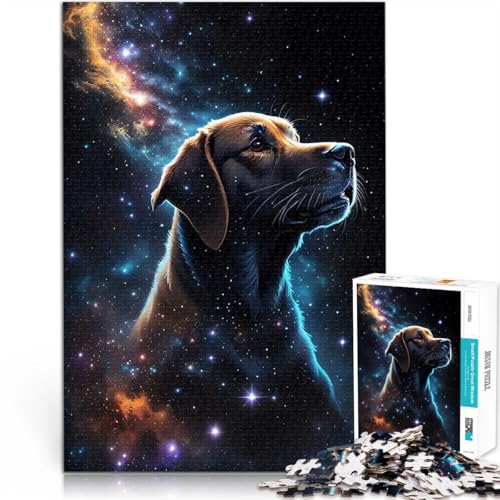Teenager 1000 Teile Puzzle Anspruchsvoll, Aber lustig und humorvoll Labrador-Galaxie mit passendem Poster und Quizblatt38x26cm von LKASGCBY