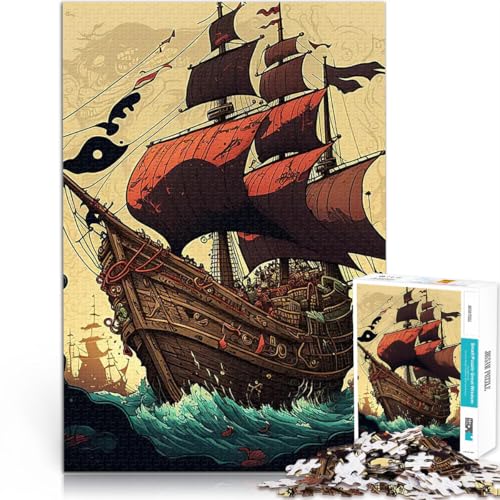 Teenager 1000 Teile Puzzle Gehirnintelligenz-Herausforderung süchtig machendes Spielzeug Piratenschiff Wanddekoration75x50cm Teenager 1000 Teile Puzzle Gehirnintelligenz-Herausforderung süchtig machendes Spielzeug Piratenschiff Wanddekoration75x50cm von LKASGCBY