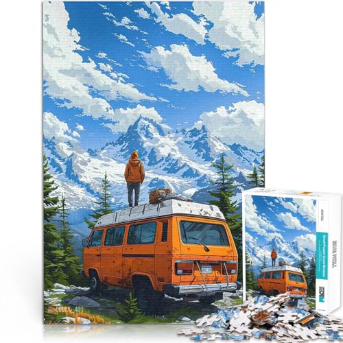 Teenager 1000 Teile Puzzle Lernspiele Heimdekoration Orange Van Abenteuer Wanddekoration Einzigartige Geburtstags- und Weihnachtsgeschenke75x50cm von LKASGCBY