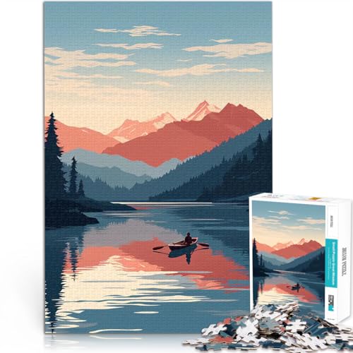 Teenager 1000 Teile Puzzle Stressabbau – Staycation – Zeit totschlagen Der Vintage Lake Camping Die Liebe zwischen Paaren stärken52x38cm von LKASGCBY