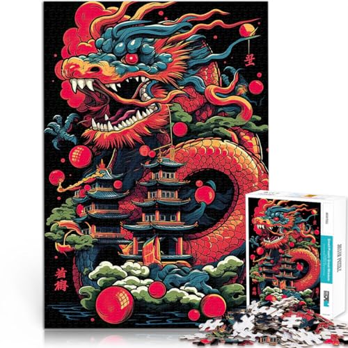 Teenager 1000-teiliges Puzzle Gehirnintelligenz-Herausforderung süchtig machendes Spielzeug Drachen Für Paare geeignet52x38cm von LKASGCBY