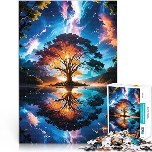 Teenager 1000-teiliges Puzzle Lernspiel-Herausforderungsspielzeug Baum Fantasy Landschaft Die Liebe zwischen Paaren stärken38x26cm von LKASGCBY
