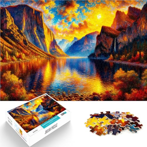 Teenager 1000-teiliges Puzzle Lernspiel-Herausforderungsspielzeug Bergsee Sonnenuntergang Geeignet für die Schreibtischdekoration75x50cm von LKASGCBY