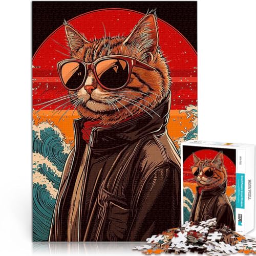 Teenager 1000-teiliges Puzzle Lernspiel-Herausforderungsspielzeug Coole Katze mit Sonnenbrille Einzigartige Geburtstags- und Geschenkideen38x26cm Teenager 1000-teiliges Puzzle Lernspiel-Herausforderungsspielzeug Coole Katze mit Sonnenbrille Einzigartige Geburtstags- und Geschenkideen38x26cm von LKASGCBY