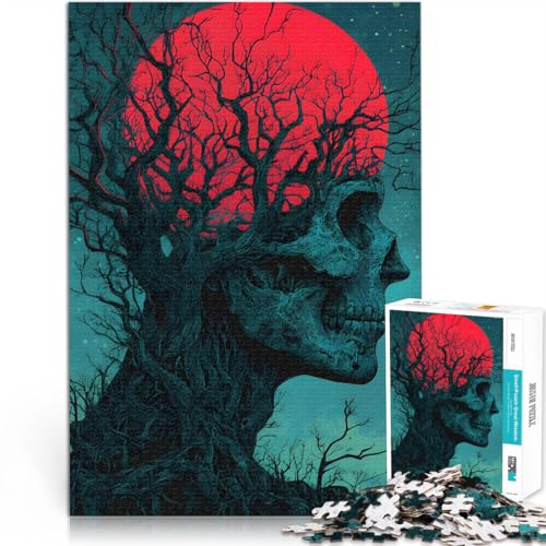 Teenager 1000-teiliges Puzzle Lernspiel-Herausforderungsspielzeug Totenkopfbaum mit rotem Mond Die Liebe zwischen Paaren stärken52x38cm Teenager 1000-teiliges Puzzle Lernspiel-Herausforderungsspielzeug Totenkopfbaum mit rotem Mond Die Liebe zwischen Paaren stärken52x38cm von LKASGCBY