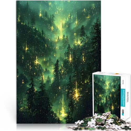 Teenager 1000-teiliges Puzzle Spielzeug Lernspiele Stressabbau Verzauberter Smaragdwald einzigartiges Herausforderungsspiel75x50cm von LKASGCBY