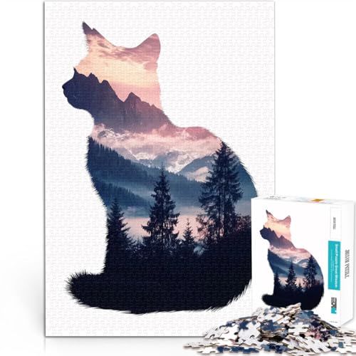Teenager 2000-teiliges Puzzle Lernspiele DIY Spielzeug Katzenberglandschaft denn eignet ganze Familie70x100cm von LKASGCBY