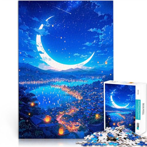 Teenager 2000-teiliges Puzzle für Lernspiel-Herausforderungsspielzeug Laternen am Nachthimmel Lernspiel für Geburtstag, Weihnachten70x100cm von LKASGCBY