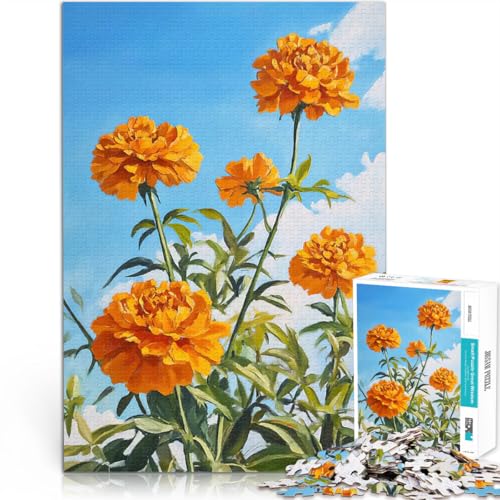 Teenager-Puzzle 1000 Teile Geschenke zum Suchbegriff: Herausfordernde Spiele Blüte in Ringelblumen Tolles Geschenk für Spiele52x38cm von LKASGCBY