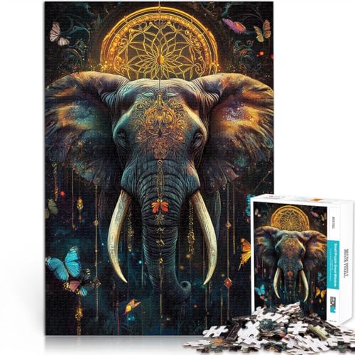 Teenager-Puzzle 1000 Teile Stressabbau Schwierige Herausforderung Dschungel-Zauberelefant Wunschliste mit dem Weihnachtsmann38x26cm von LKASGCBY