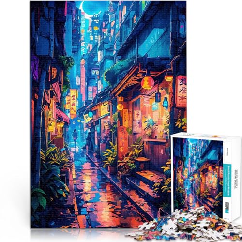Teenager-Puzzle 2000 Teile Familienspiel zum Stressabbau, schwierige Herausforderung Neonnachtgasse für Heimdekoration70x100cm von LKASGCBY
