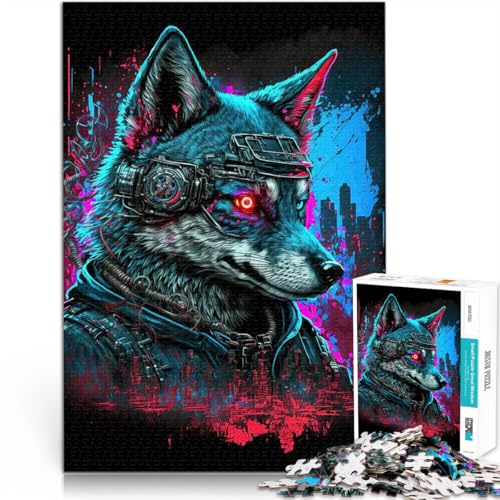 Teenager-Puzzle 2000 Teile Gehirnintelligenz-Herausforderung süchtig machendes Spielzeug Fuchs Neon tolles Geschenk70x100cm von LKASGCBY