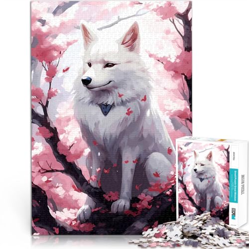 Teenager-Puzzles 1000 Teile Dekomprimierendes intellektuelles Lernspielzeug Wolfskirschblüte Einzigartige Wohndekoration und Geschenke52x38cm von LKASGCBY