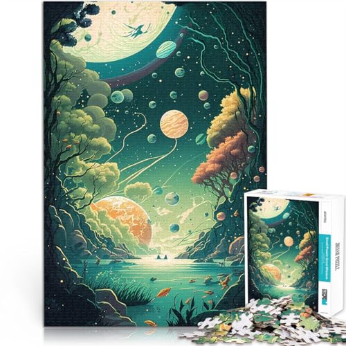 Teenager-Puzzles 1000 Teile Dekomprimierendes intellektuelles Lernspielzeug verrückte Weltraumlandschaft Perfekte Dekoration75x50cm von LKASGCBY