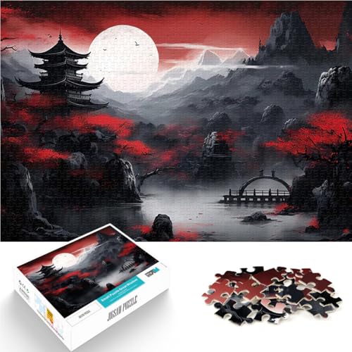Teenager-Puzzles 1000 Teile Denksportaufgabe für Japan Landschaft Rot Schwarz Lustige Aktivitäten für zu Hause, Geburtstagsgeschenk, Reisegeschenk,52x38cm Teenager-Puzzles 1000 Teile Denksportaufgabe für Japan Landschaft Rot Schwarz Lustige Aktivitäten für zu Hause, Geburtstagsgeschenk, Reisegeschenk,52x38cm von LKASGCBY