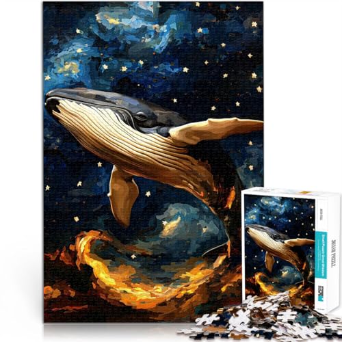 Teenager-Puzzles 1000 Teile Geschenke zum Suchbegriff: Herausfordernde Spiele Wal in den Sternen Lernspiel für Geburtstag, Weihnachten38x26cm von LKASGCBY