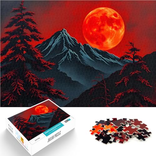 Teenager-Puzzles 1000 Teile Spielzeug Lernspiele Stressabbau Blutmondberg denn eignet ganze Familie38x26cm von LKASGCBY