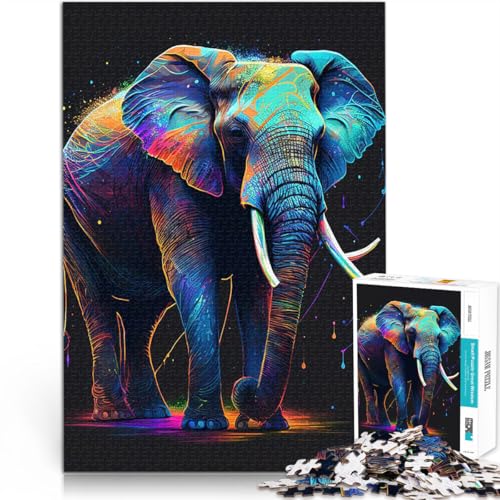 Teenager-Puzzles 2000 Teile Geschenke zum Suchbegriff: Herausfordernde Spiele Elefant bunt Lernspiel für Geburtstag, Weihnachten70x100cm von LKASGCBY