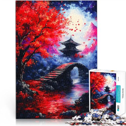Teenager-Puzzles 2000 Teile Lernspiele DIY Spielzeug Japanische Pagodenlandschaft Wunschliste mit dem Weihnachtsmann70x100cm von LKASGCBY
