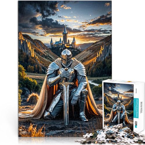 Teenager-Puzzles 2000 Teile Quizspiel Ritter kniend vor der Burg Wanddekoration Einzigartige Geburtstags- und Weihnachtsgeschenke70x100cm von LKASGCBY