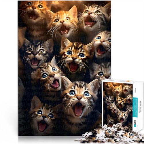 Teenager-Puzzles 2000 Teile Stressabbau – Staycation – Zeit totschlagen Katze schockiert Lernspiel für Geburtstag, Weihnachten70x100cm von LKASGCBY
