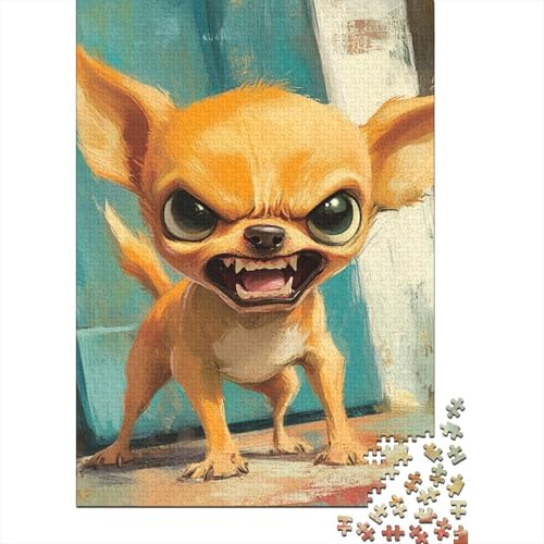 Chihuahua Puzzle 1000-teilige Schwer Puzzle Spielzeug Pädagogisches Spiel Impossible Herausforderungsspielzeug Für Erwachsene Und Kinder in Bewährter 1000pcs (75x50cm) von LKBASOEGD